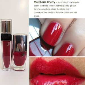 🆕 Lancôme Ma Chérie Cherry Red Color Fever Lip Gloss Nail Varnish